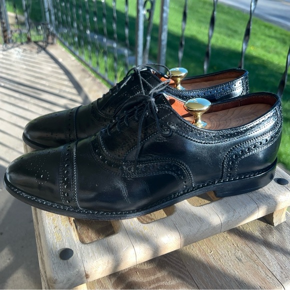 Allen Edmonds Strand Black Leather Cap Toe Brogue 6115 Men's Size 9D - Picture 5 of 12